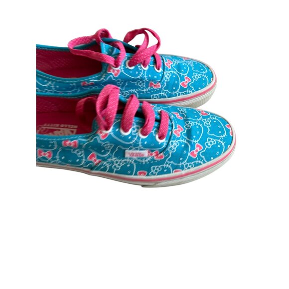 VANS x Hello Kitty Blue Pink Laceup Sneakers Size US 7.5 - Picture 6 of 8